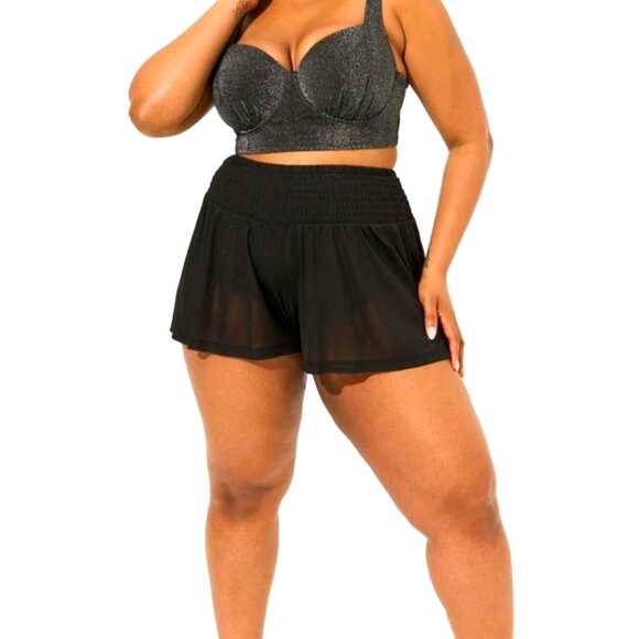 ❤️NWT VINTAGE TORRID MESH SWIM COVER - FLOWY SHORTS - PLUS SIZE - Picture 8 of 13